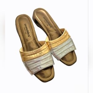 Oomphies Metallic Slide Sandals Gold Silver Spain Size 10M